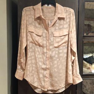 Equipment textured silk top